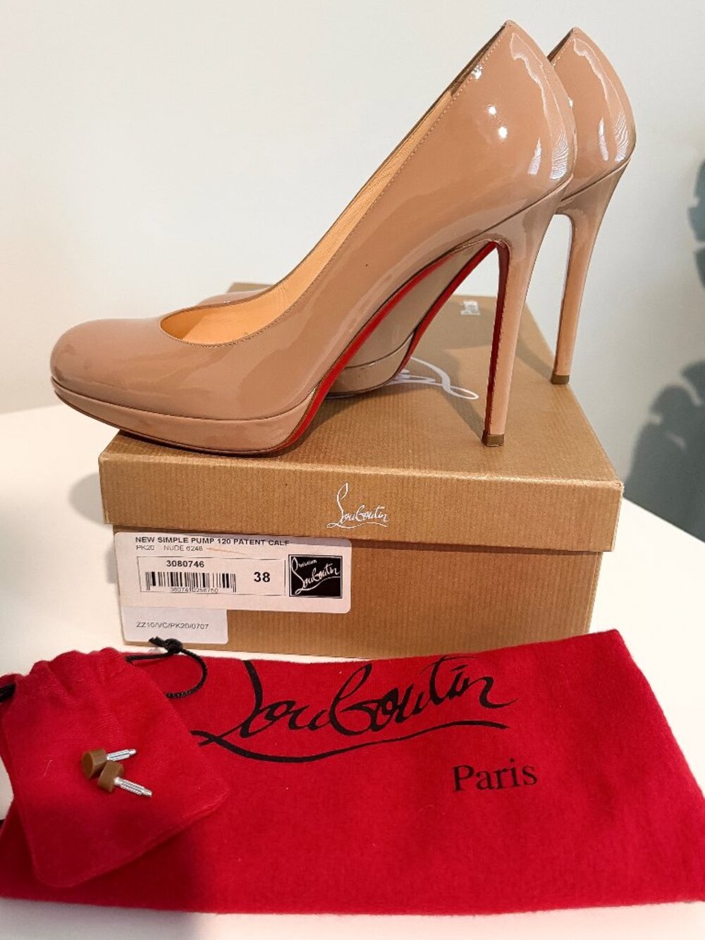 Christian Louboutin “So Kate / Single Pump 120” Patent Heels - Size 38